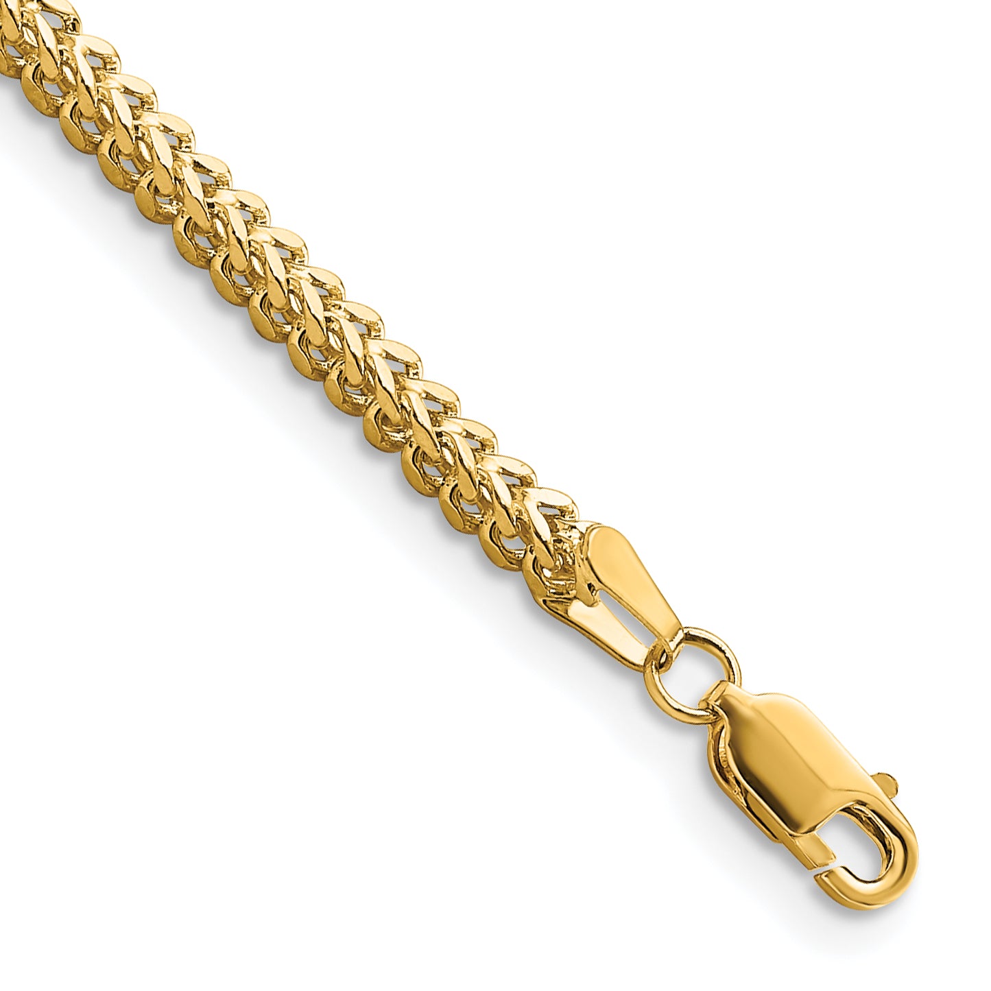 14K 8 inch 2.3mm Franco with Lobster Clasp Bracelet