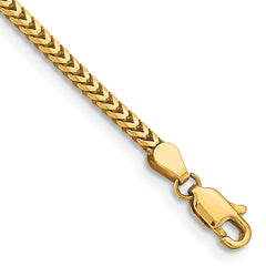 14K 8 inch 2.5mm Franco with Lobster Clasp Bracelet