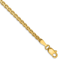 14K 7 inch 2.4mm Flat Wheat with Lobster Clasp Bracelet