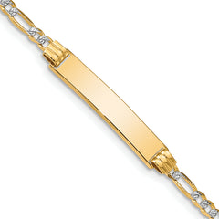 14k with Rhodium Pav‚ Figaro ID Bracelet