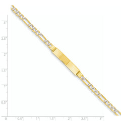 14k with Rhodium Pav‚ Figaro ID Bracelet