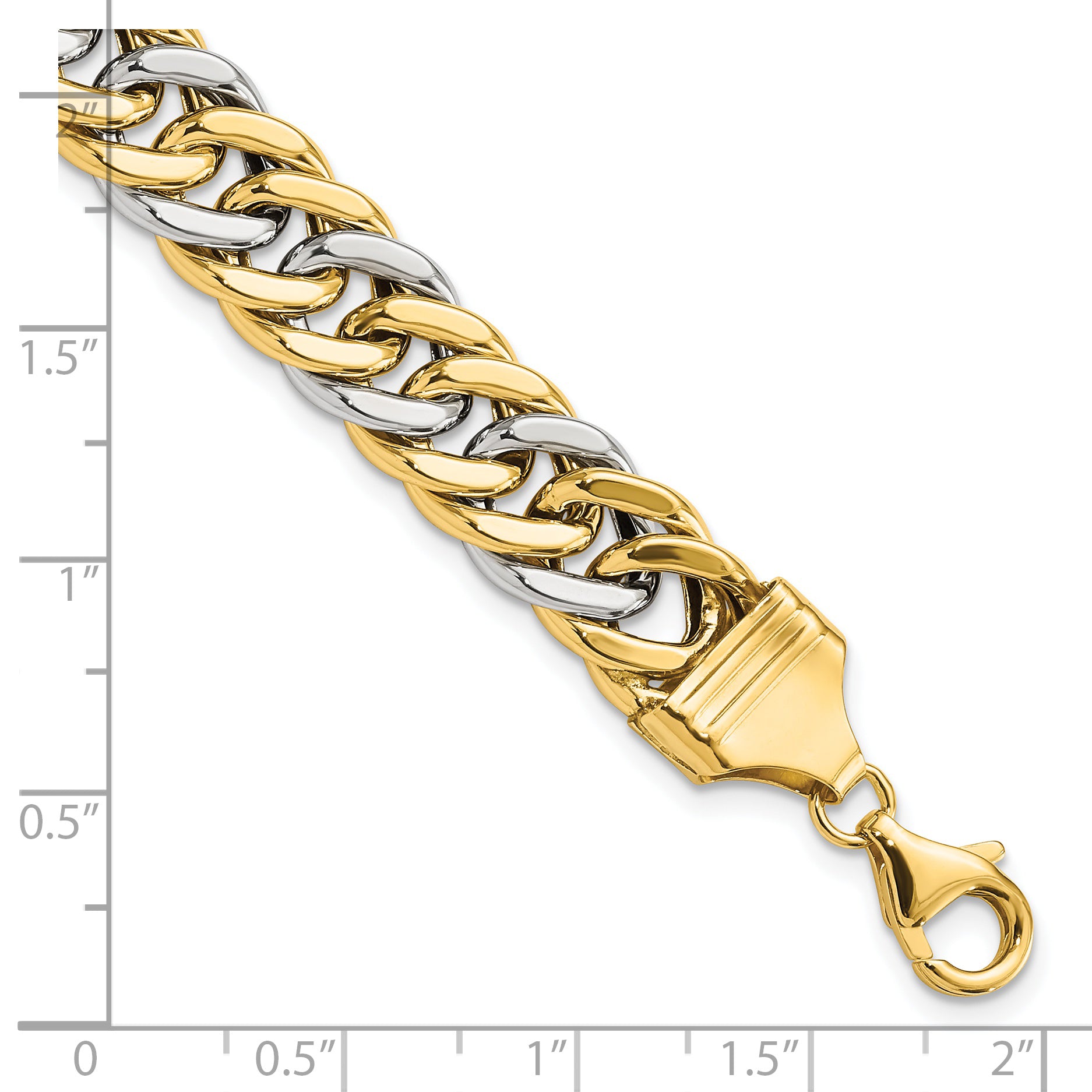 14k Two-tone 8 inch Curb Link Bracelet