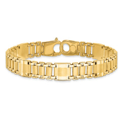 14k Satin & Polished Men's Link Bracelet