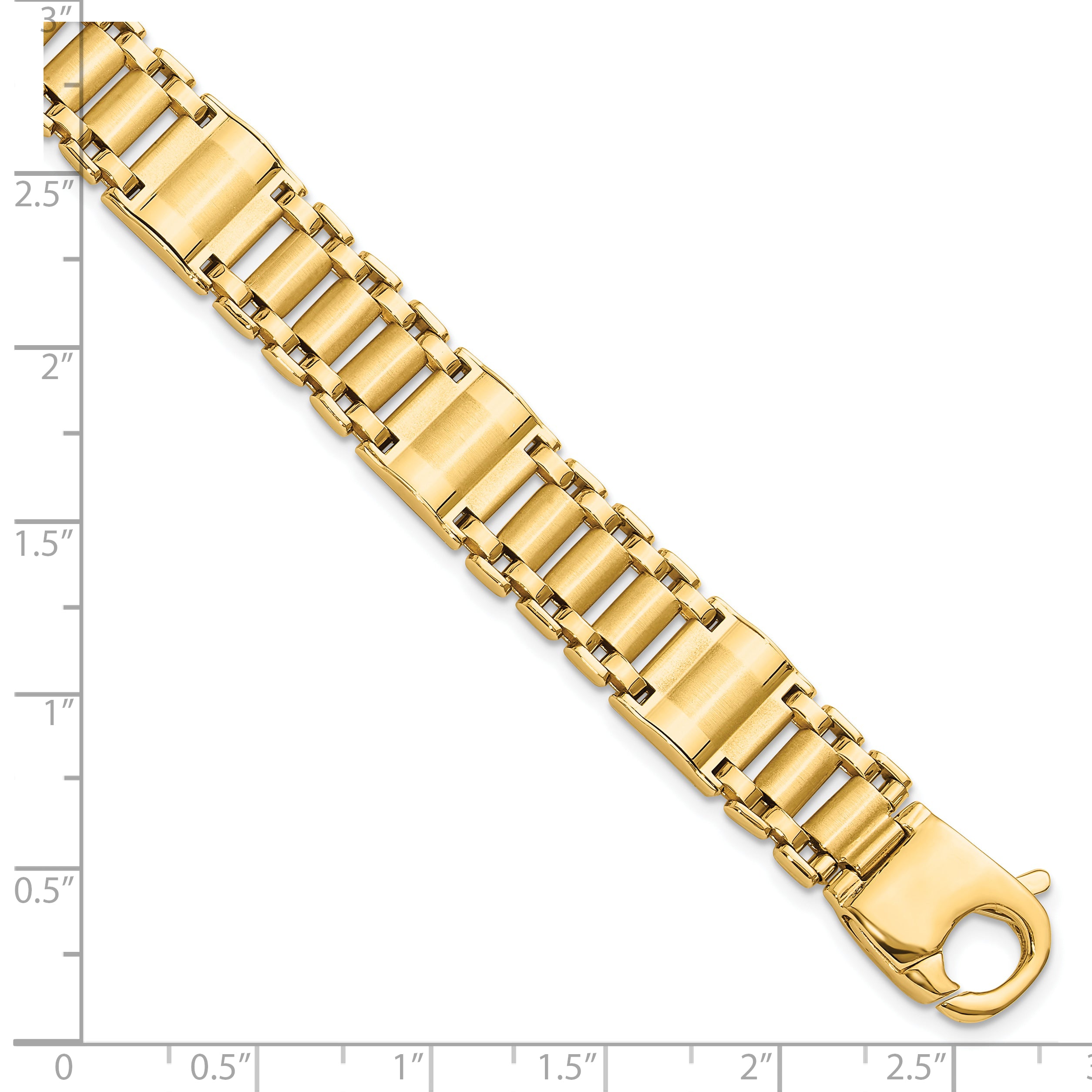 14k Satin & Polished Men's Link Bracelet