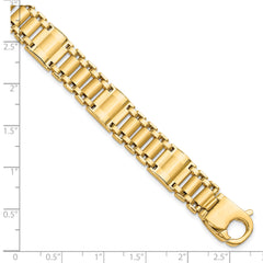 14k Satin & Polished Men's Link Bracelet