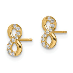 14k Madi K Infinity Symbol CZ Stud Earrings