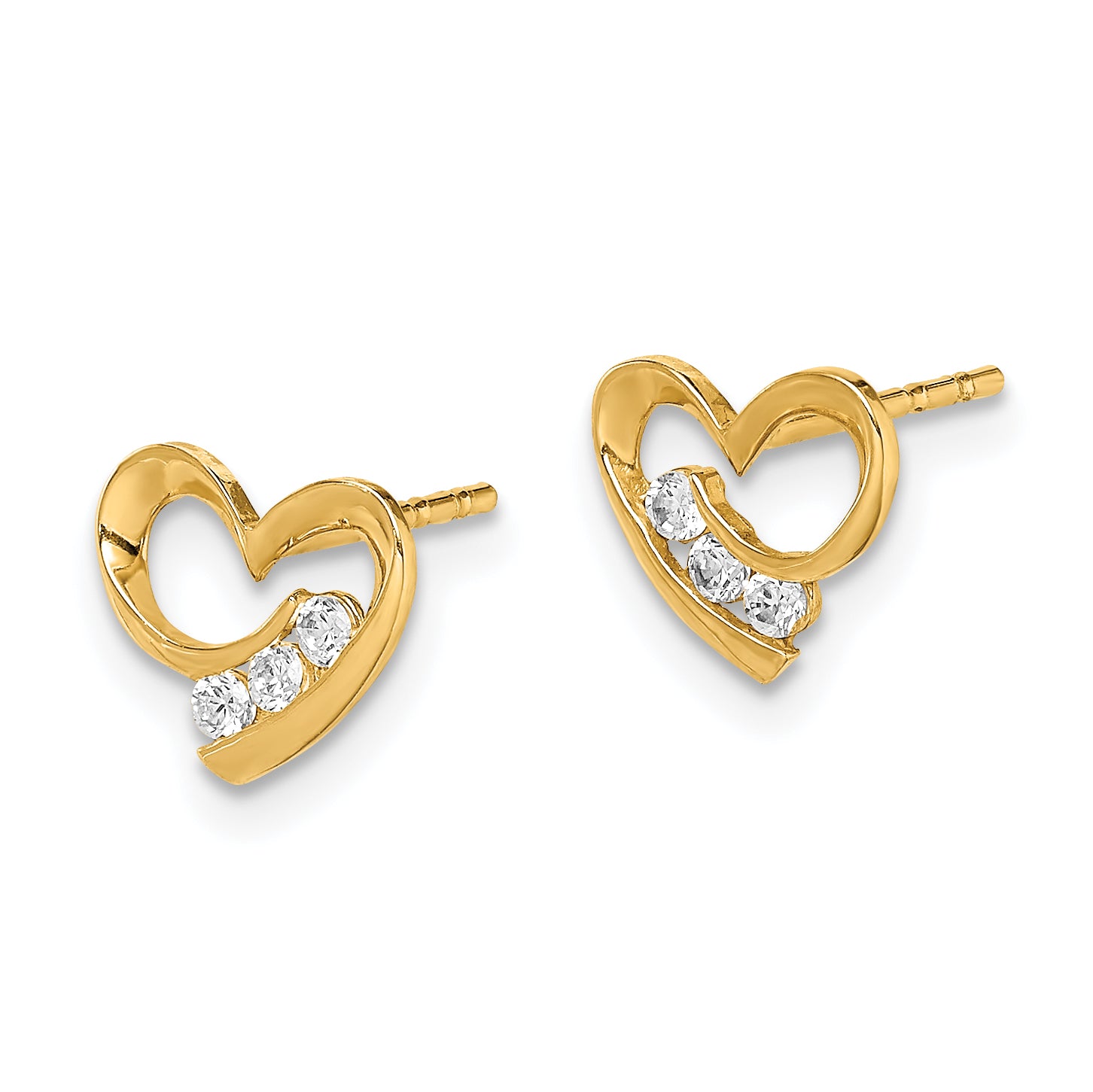 14k Madi K CZ Heart Post Earrings