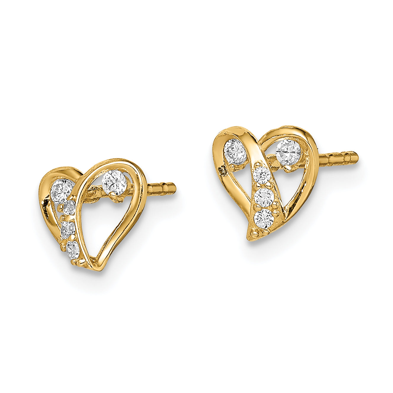 14k Madi K CZ Accent Open Heart Post Earrings