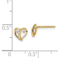 14k Madi K CZ Accent Open Heart Post Earrings