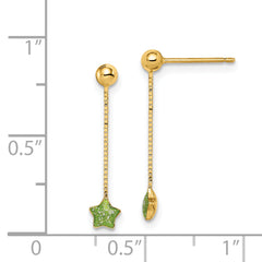 14k Madi K Enameled Star Chain Dangle Post Earrings