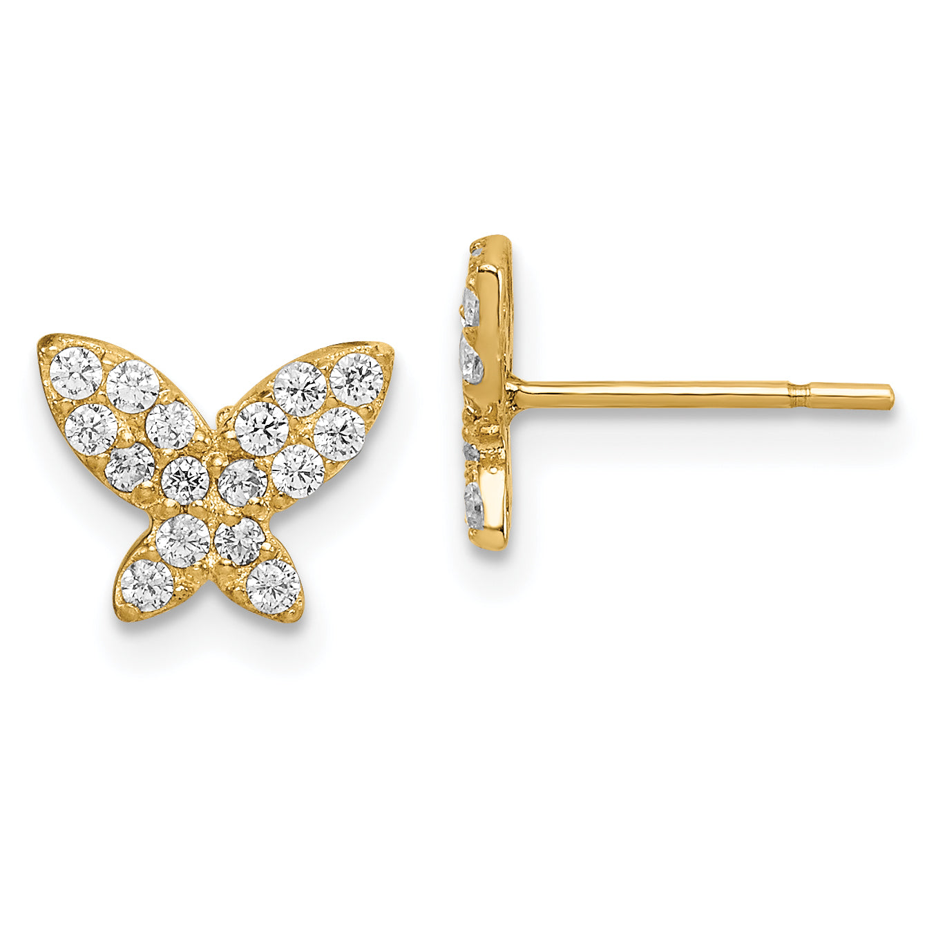 14k Madi K Butterfly CZ Post Earrings