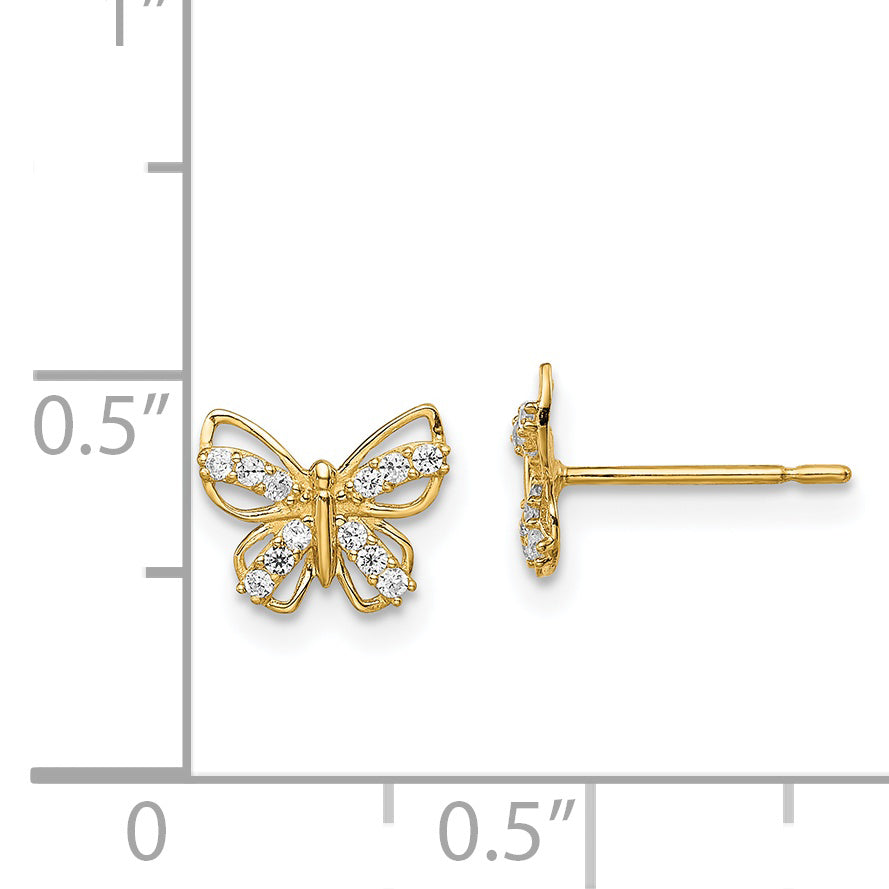 14k Madi K Butterfly CZ Stud Earrings