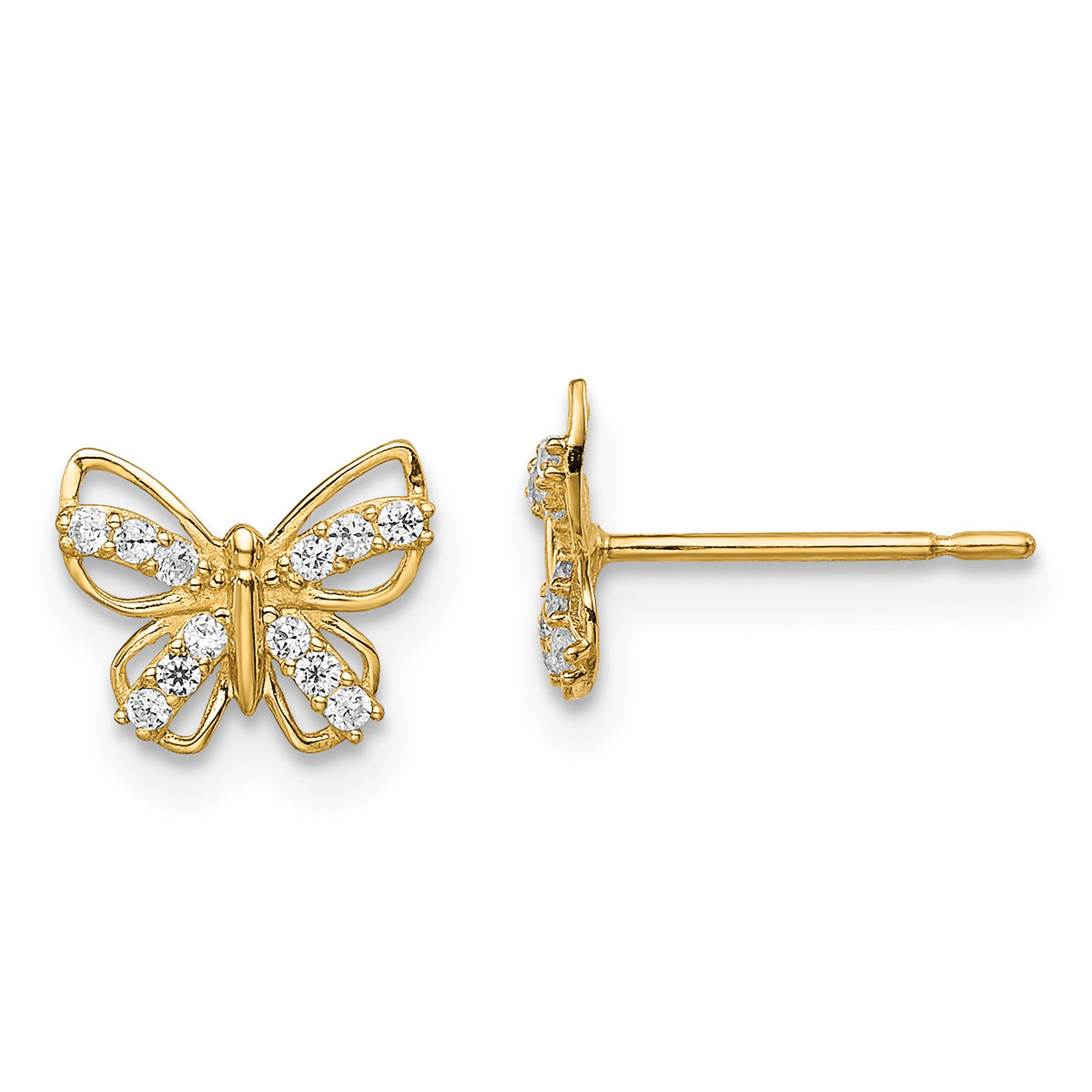 14k Madi K Butterfly CZ Stud Earrings