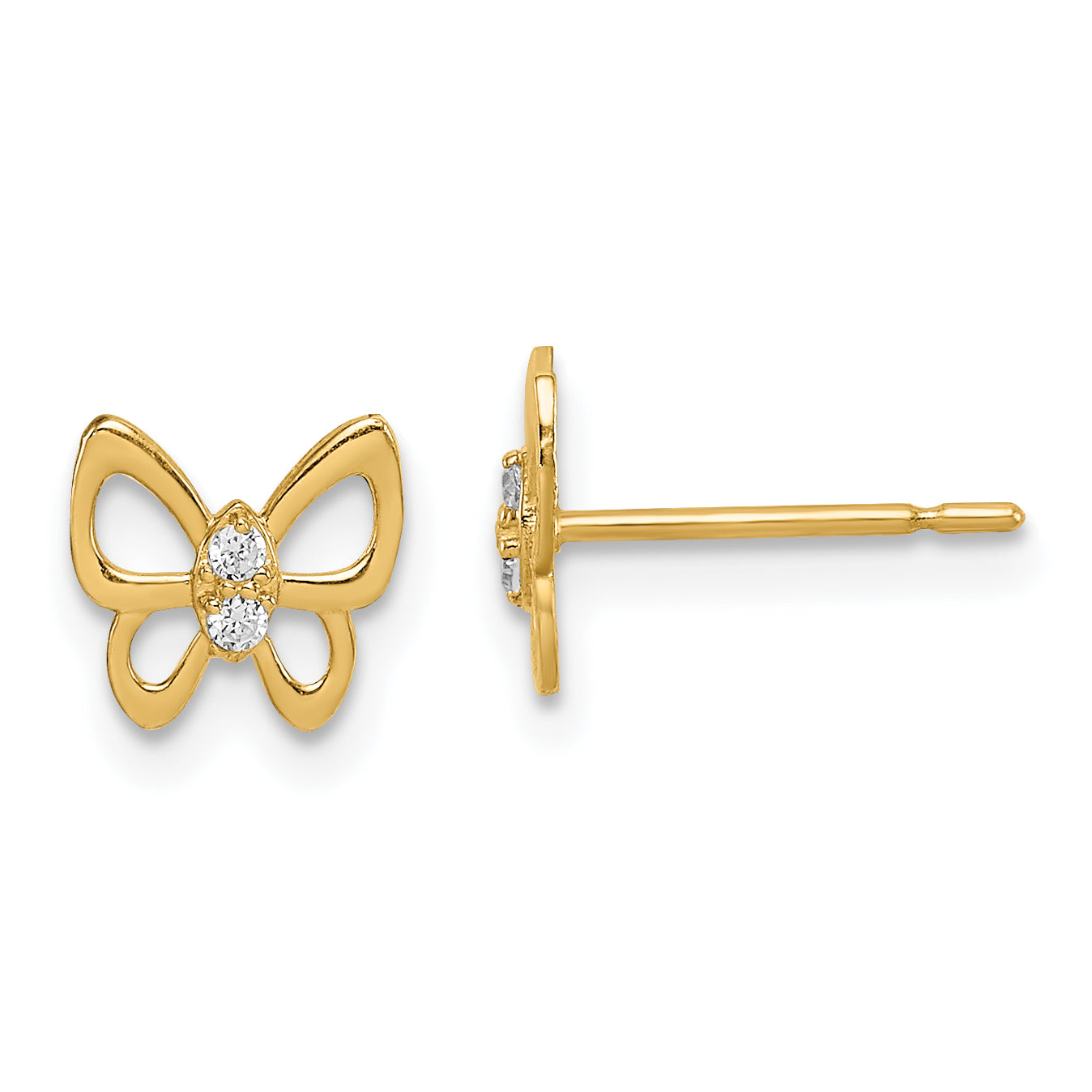 14k Madi K Butterfly CZ Stud Earrings