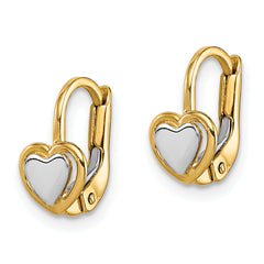 14k Madi K Two-Tone Children's Heart Hoop Earrings