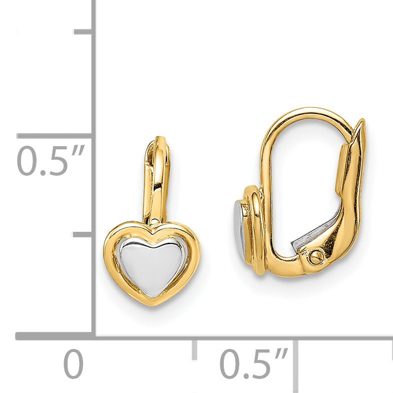 14k Madi K Two-Tone Children's Heart Hoop Earrings