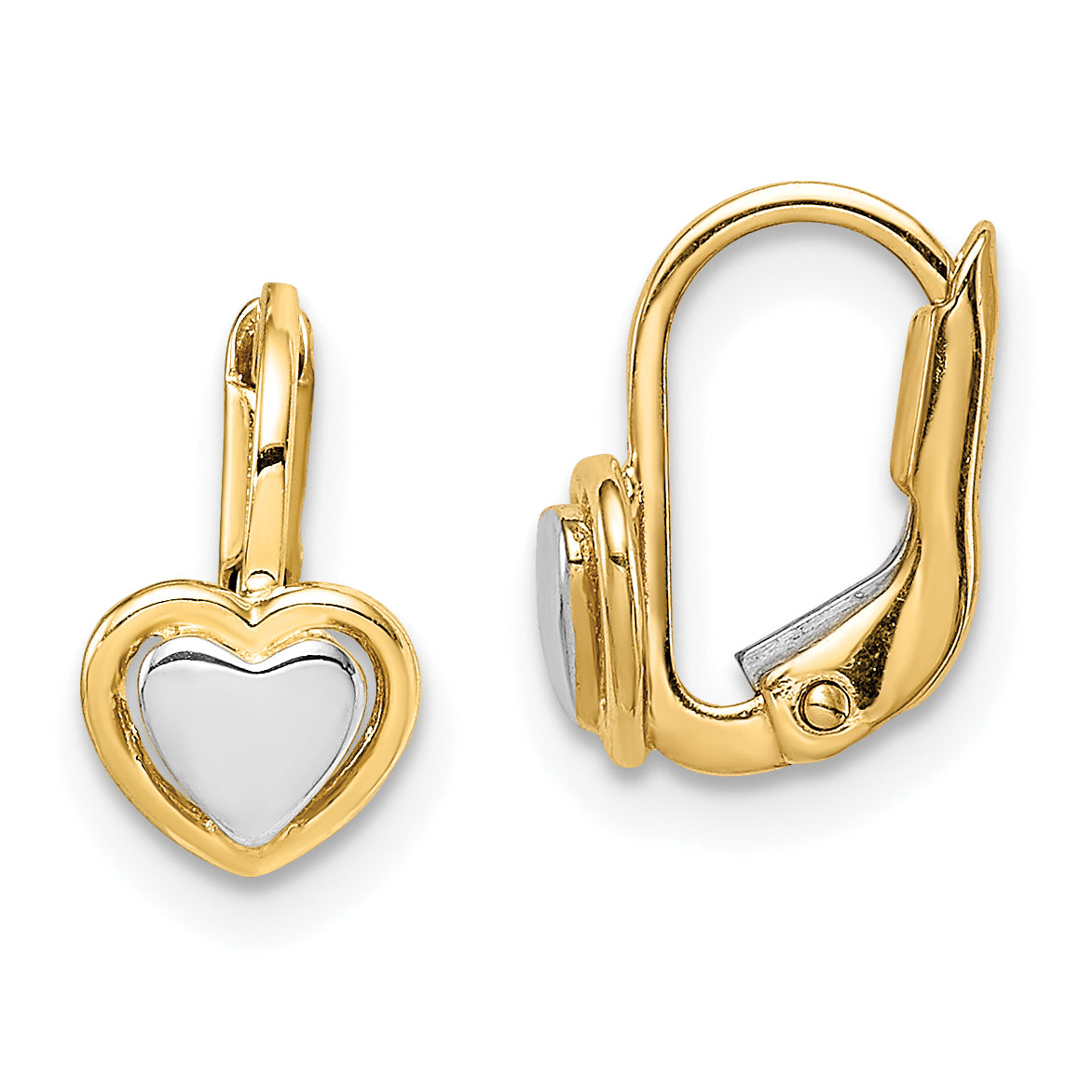 14k Madi K Two-Tone Children's Heart Hoop Earrings