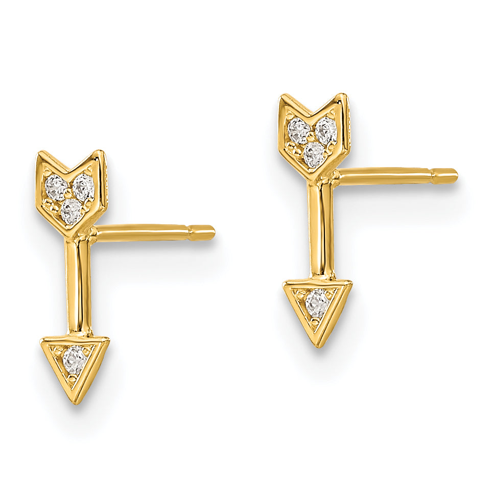 14k Madi K CZ Arrow Post Earrings