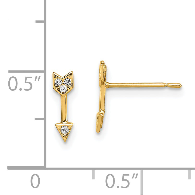 14k Madi K CZ Arrow Post Earrings