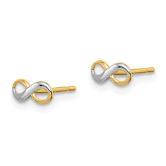 14k w/Rhodium Madi K Infinity Post Earrings