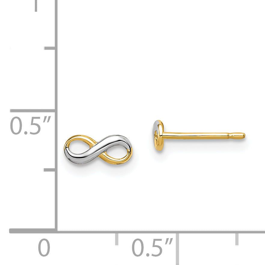 14k w/Rhodium Madi K Infinity Post Earrings