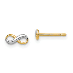 14k w/Rhodium Madi K Infinity Post Earrings