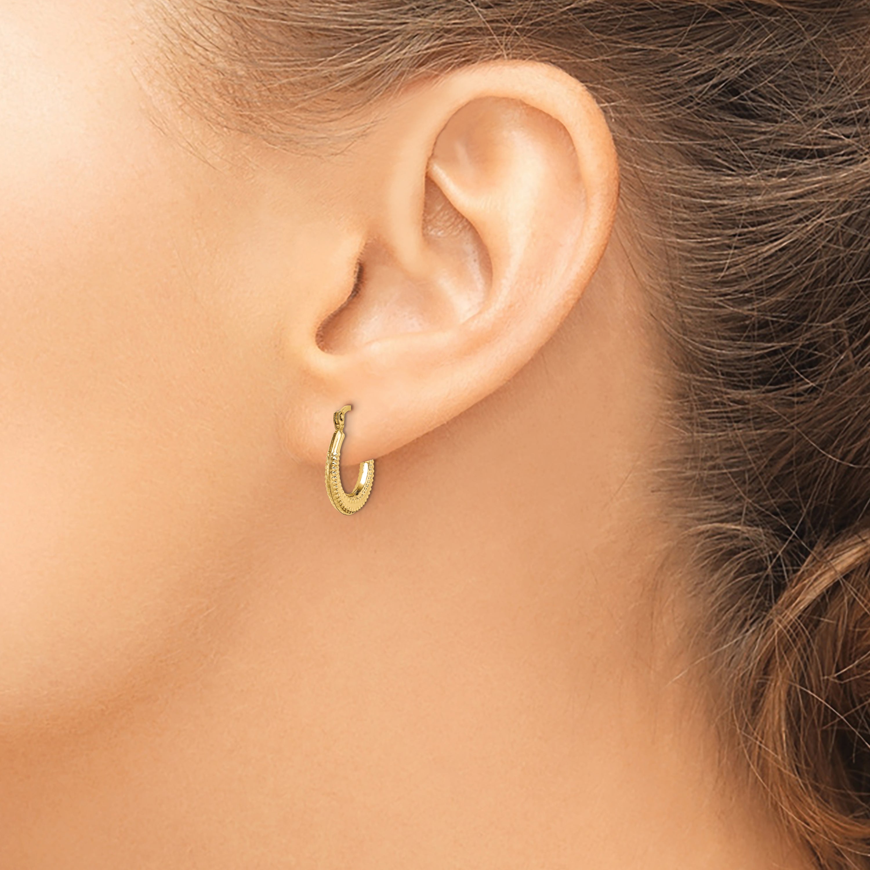 14k Madi K Textured Hoop Earrings