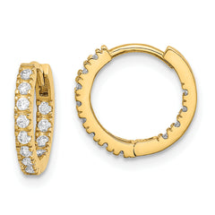 14k Madi K CZ Hinged Hoop Earrings