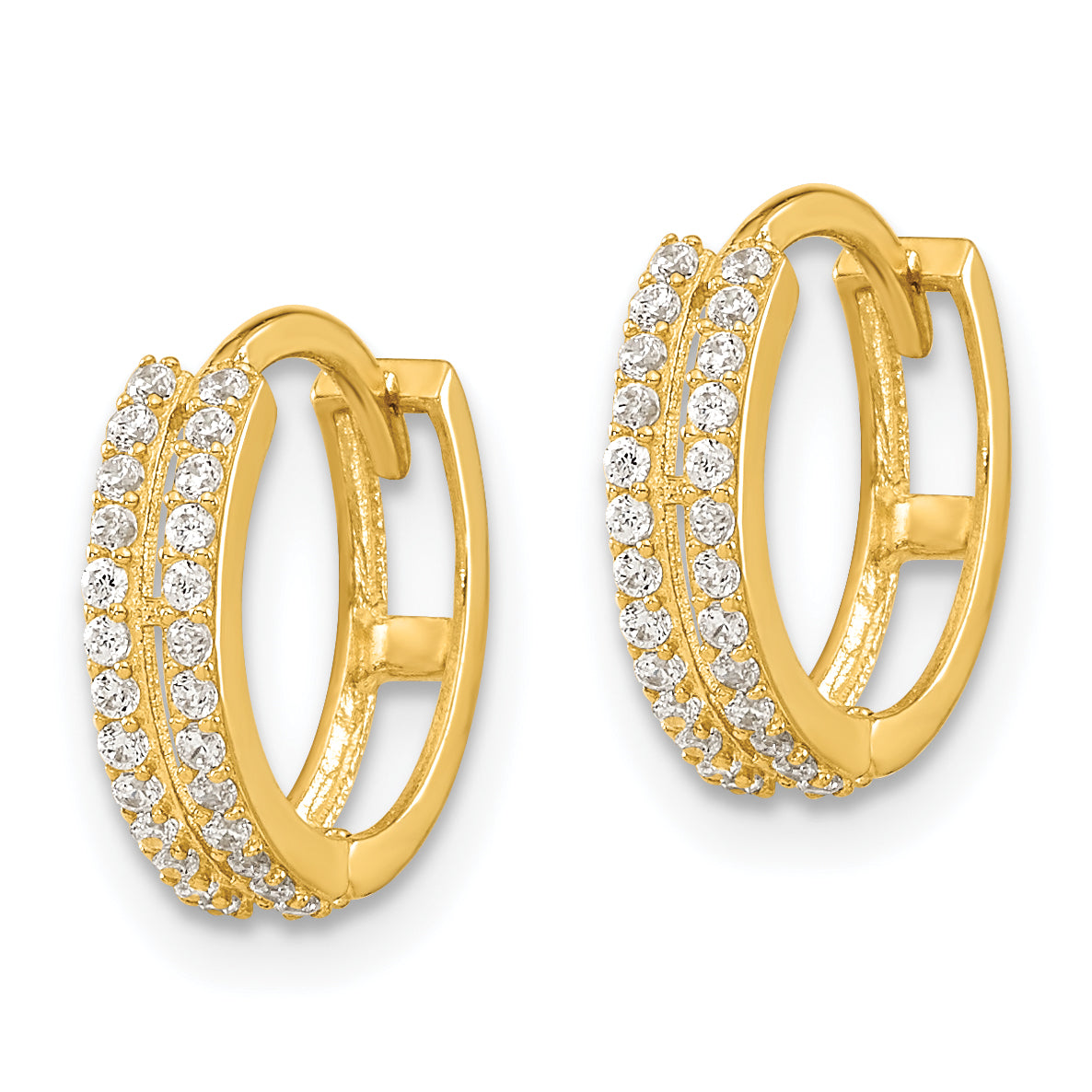 14k Madi K CZ Hinged Hoop Earrings