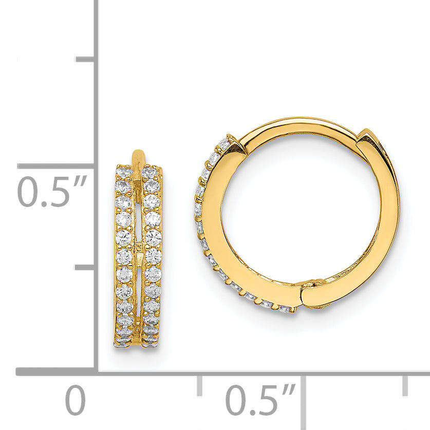 14k Madi K CZ Hinged Hoop Earrings