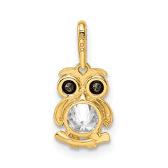 14k Madi K Black & White CZ Owl Pendant