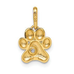 14k Madi K CZ Paw Print Pendant