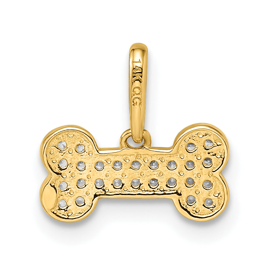 14k Madi K CZ Dog Bone Pendant