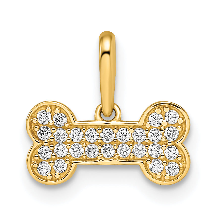 14k Madi K CZ Dog Bone Pendant