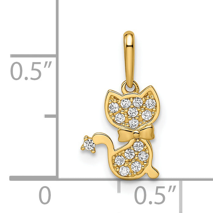 14k Madi K CZ Cat Pendant