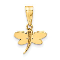 14K Madi K Polished Purple Enamel Dragonfly Pendant