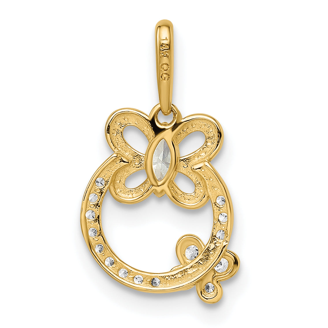 14k Madi K CZ Butterflies Pendant