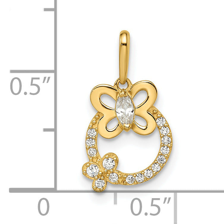 14k Madi K CZ Butterflies Pendant