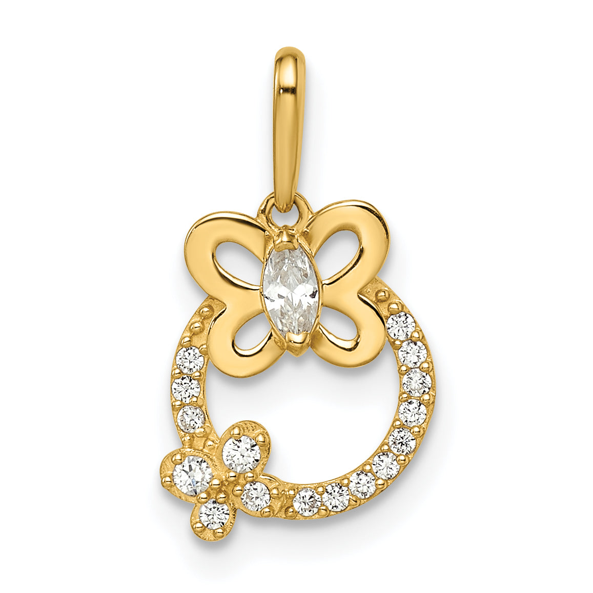 14k Madi K CZ Butterflies Pendant