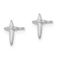 14k White Gold Madi K Cross Post Earrings