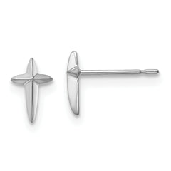 14k White Gold Madi K Cross Post Earrings