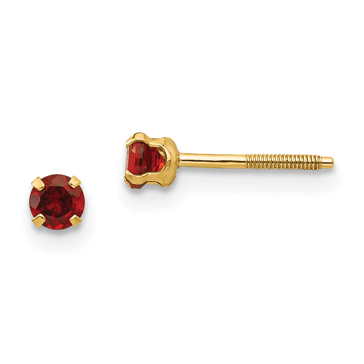 14k Madi K 3mm Garnet Earrings