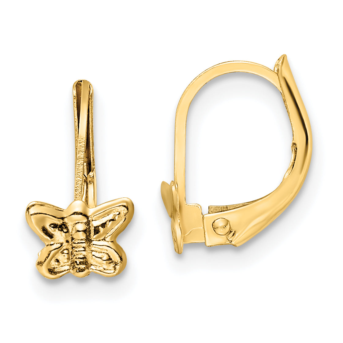 14K Madi K Polished Butterfly Leverback Earrings