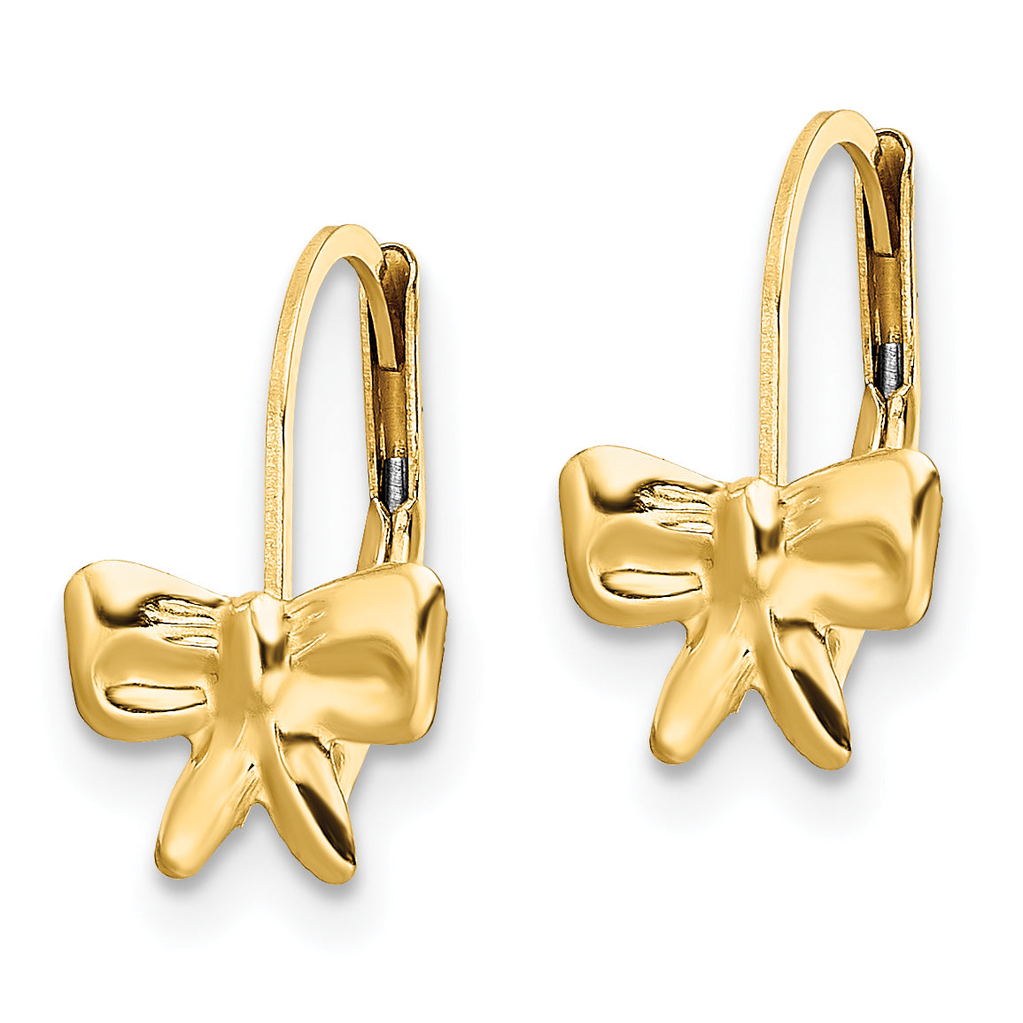 14K Madi K Polished Bow Leverback Earrings