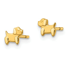 14k Madi K Polished & Satin Dog Post Earrings