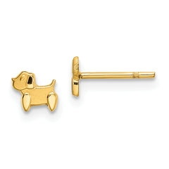 14k Madi K Polished & Satin Dog Post Earrings