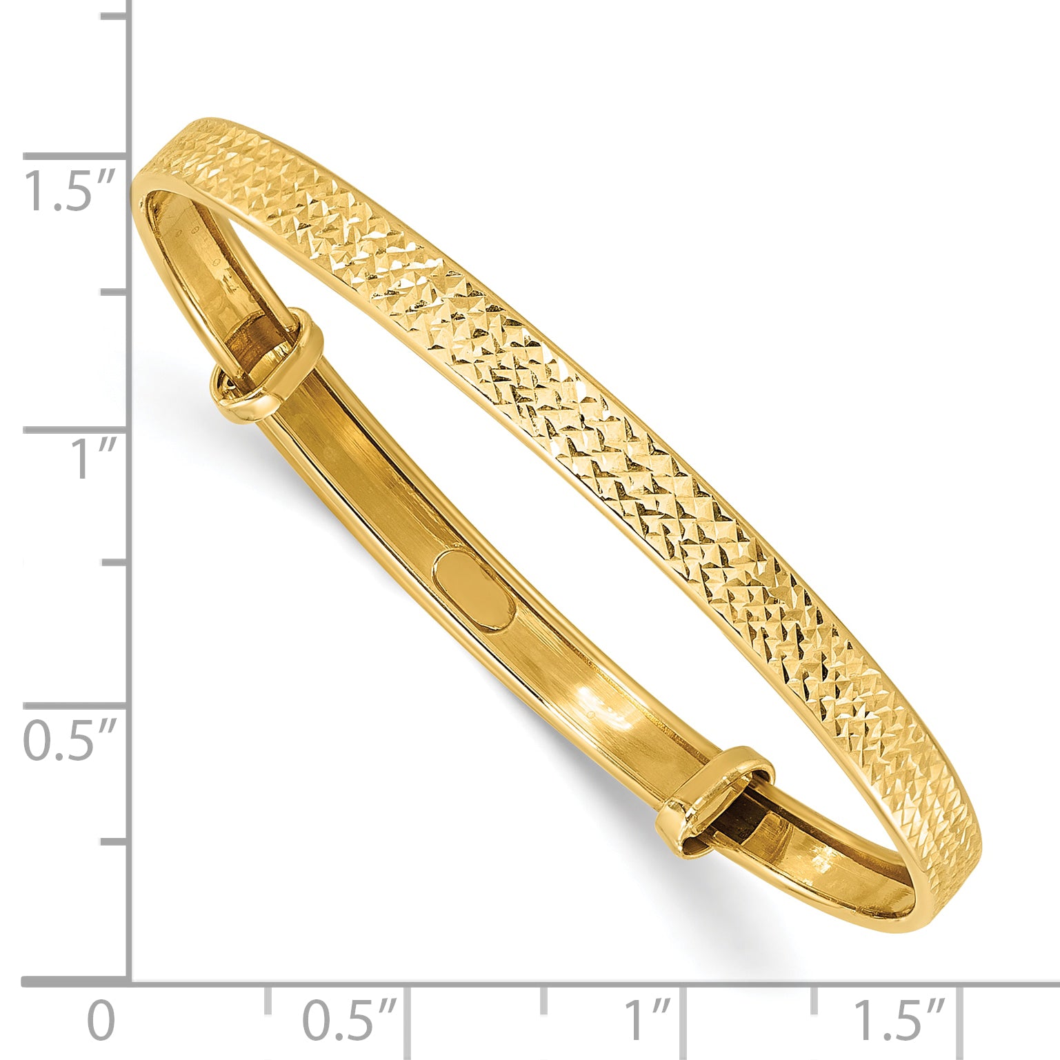 14K Polished Diamond-cut flexible Baby Bangle