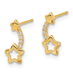 14k Madi K Polished CZ Shooting Stars Post Earrings