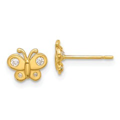 14k Madi K Polished CZ Butterfly Post Earrings