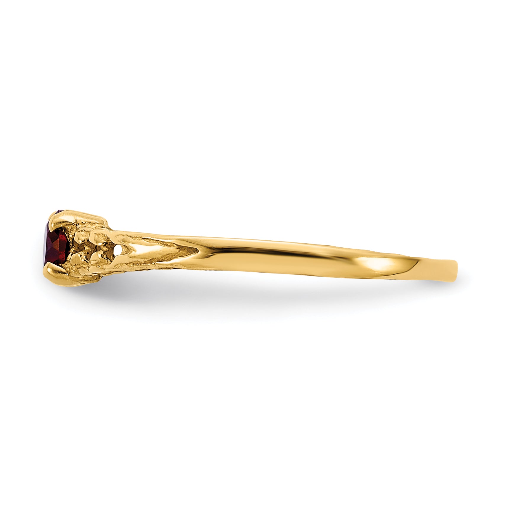 14k Madi K 3mm Garnet Birthstone Baby Ring